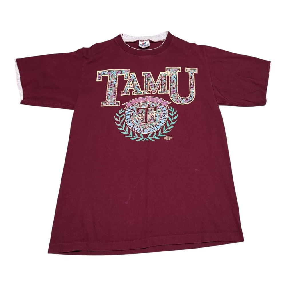 Vintage 90s TeeJays‎ Texas A&M University Maroon Faded Shirt Women's Large